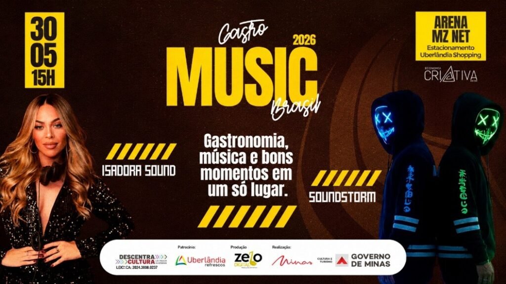 Gastro Music Brasil reúne gastronomia, música e entretenimento gratuito neste sábado em Uberlândia